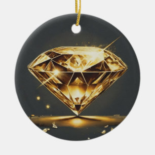 Décoration En Céramique Diamant jaune et conception des vagues d'eau