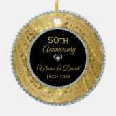 Décoration En Céramique Diamants et Gold Silver Heart (Dos)