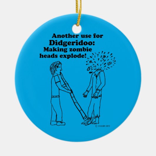 Décoration En Céramique Didgeridoo fait exploser des zombies (Devant)