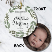 Décoration En Céramique Dieu béni baptême Baptême vert Botanique