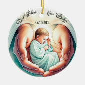 Décoration En Céramique "Dieu bénisse mon bébé" 🎄 👶 (Devant)