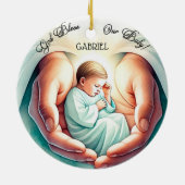 Décoration En Céramique "Dieu bénisse mon bébé" 🎄 👶 (Dos)