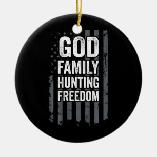 Décoration En Céramique Dieu Famille Chasse Liberté Funny Hunter USA Drap