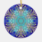 Décoration En Céramique Digital Mandala bleu violet et blanc (Devant)