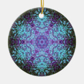 Décoration En Céramique Digital Mandala Green Blue et violet (Devant)