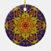 Décoration En Céramique Digital Mandala jaune bleu et violet (Dos)