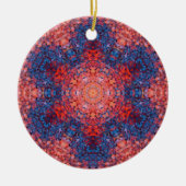 Décoration En Céramique Digital Mandala Orange bleu et rouge (Devant)