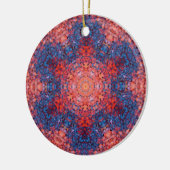 Décoration En Céramique Digital Mandala Orange bleu et rouge (Gauche)