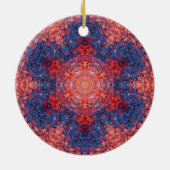 Décoration En Céramique Digital Mandala Orange bleu et rouge (Dos)