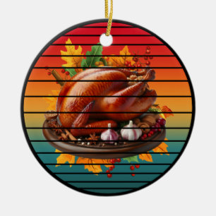 Décoration En Céramique Dinde jour de thanksgiving heureux saison automnal