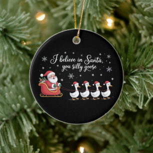 Décoration En Céramique Dindon de Noël Je crois au Père Noël Drôle