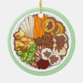 Décoration En Céramique Dîner de Noël UK Festive British Food (Dos)