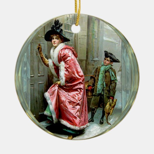 Décoration En Céramique Dîner de Noël victorien (Devant)