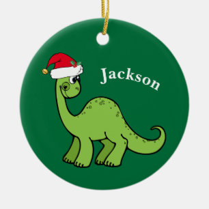 Décoration En Céramique Dinosaur Christmas Cute Custom Kids Green