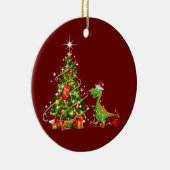 Décoration En Céramique Dinosaure Avec Casquette Scaft Noël (Droite)