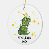 Décoration En Céramique Dinosaure personnalisé Noël Garçons (Gauche)