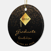 Décoration En Céramique Diplômé casquette d'or noir (Gauche)