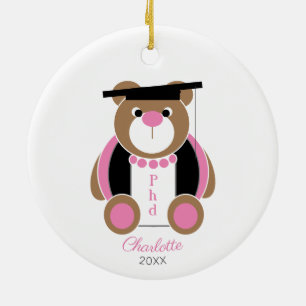Décoration En Céramique Diplôme de doctorat en ours en peluche