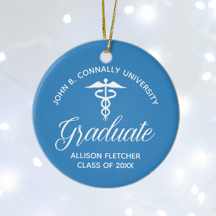 Décoration En Céramique Diplôme de l'école de médecine Bleu Clair Noël