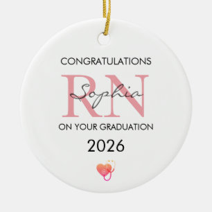 Décoration En Céramique Diplôme infirmière personnalisé nom promotion 2026