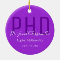 Diplômé Keepsaké violet blanc Nom Diplôme PhD