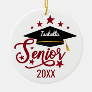 Décoration En Céramique diplôme personnalisé senior 2024