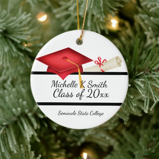 Décoration En Céramique Diplôme Photo Personnalisé Ornament en céramique (Arbre)