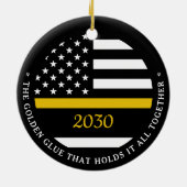 Décoration En Céramique Dispatcher fin Gold Line Golden Glue 911 (Dos)