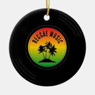 Décoration En Céramique Disque vinyle Noël musique reggae