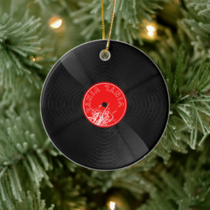 Décoration En Céramique Disque Vinyle Vintage - Noël pour les Amoureux de