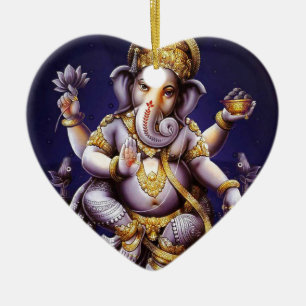 Décoration En Céramique Divinité indoue d'éléphant asiatique de Ganesh