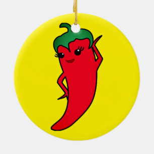 Décoration En Céramique Divinité Kawaii du Piment Rouge