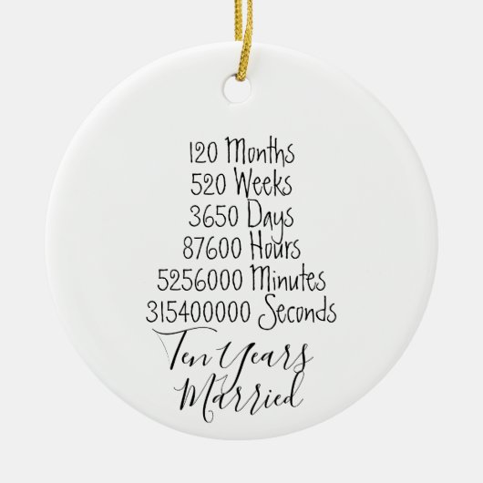 Décoration En Céramique Dixième anniversaire 10 ans de mariage couple mari (Devant)