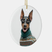 Décoration En Céramique Doberman au pull de Noël (Droite)