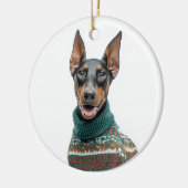 Décoration En Céramique Doberman au pull de Noël (Gauche)