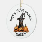 Décoration En Céramique Doberman Chien Halloween (Gauche)