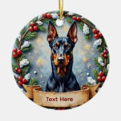 Décoration En Céramique Doberman Christmas Ornament (Devant)