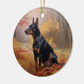 Décoration En Céramique Doberman en automne Feuilles automne Inspire (Gauche)