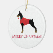 Décoration En Céramique Doberman Pinscher Chien Joyeux Noël Design (Gauche)