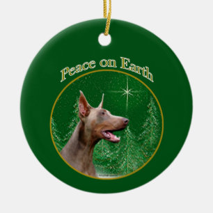 Décoration En Céramique Doberman Pinscher (isabella) Paix