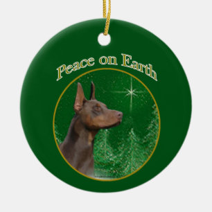 Décoration En Céramique Doberman Pinscher Peace