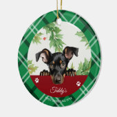 Décoration En Céramique Doberman Pinscher Personnalisé Premier Noël (Gauche)