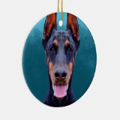 Décoration En Céramique Doberman Portrait de chien (Droite)