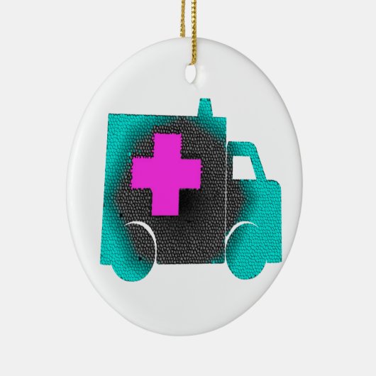 Décoration En Céramique docteur bleu croisé d'emt d'infirmière d'ambulance (Droite)