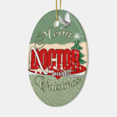 DÉCORATION EN CÉRAMIQUE DOCTEUR JOYEUX NOËL D'ONCOLOGISTE (Gauche)