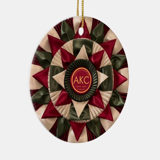 Décoration En Céramique Dog Agility Custom MACH Ribbon Noël (Droite)