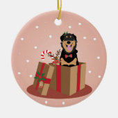 Décoration En Céramique Dog Christmas Present (Devant)