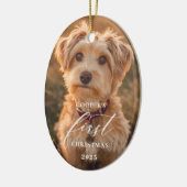 Décoration En Céramique Dog First Christmas Script Ornament (Gauche)
