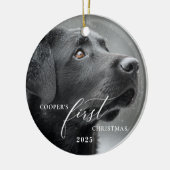 Décoration En Céramique Dog First Christmas Script Ornament (Gauche)