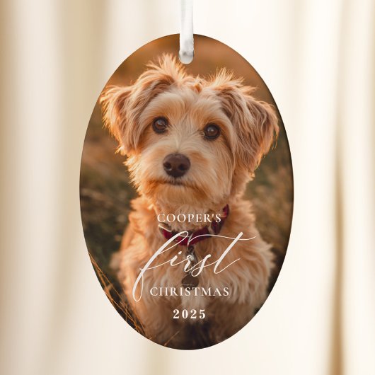 Décoration En Céramique Dog First Christmas Script Ornament